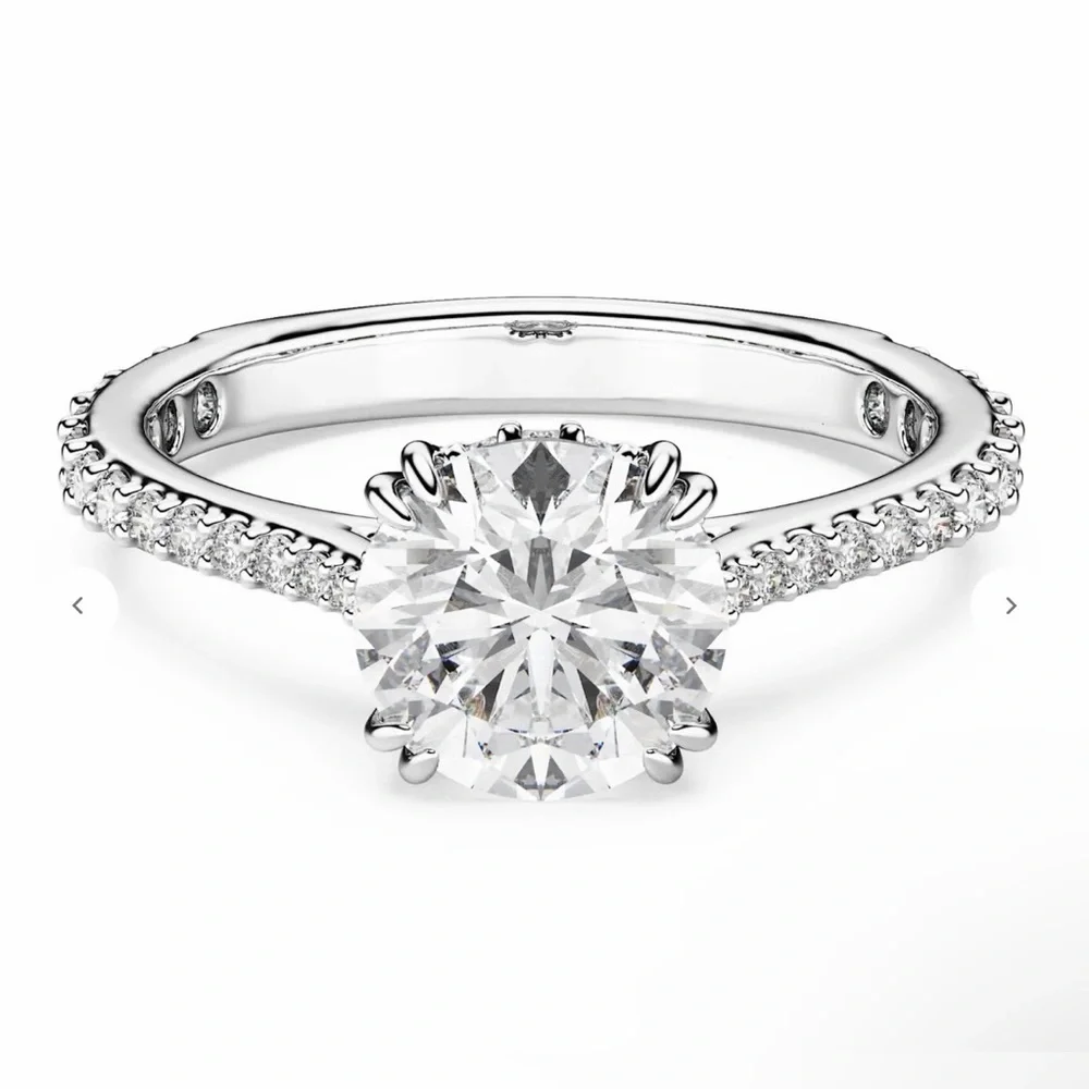 MACY’S 14 KARATS RHODIUM PLATED ROUND CUT RING - Picture 1 of 13